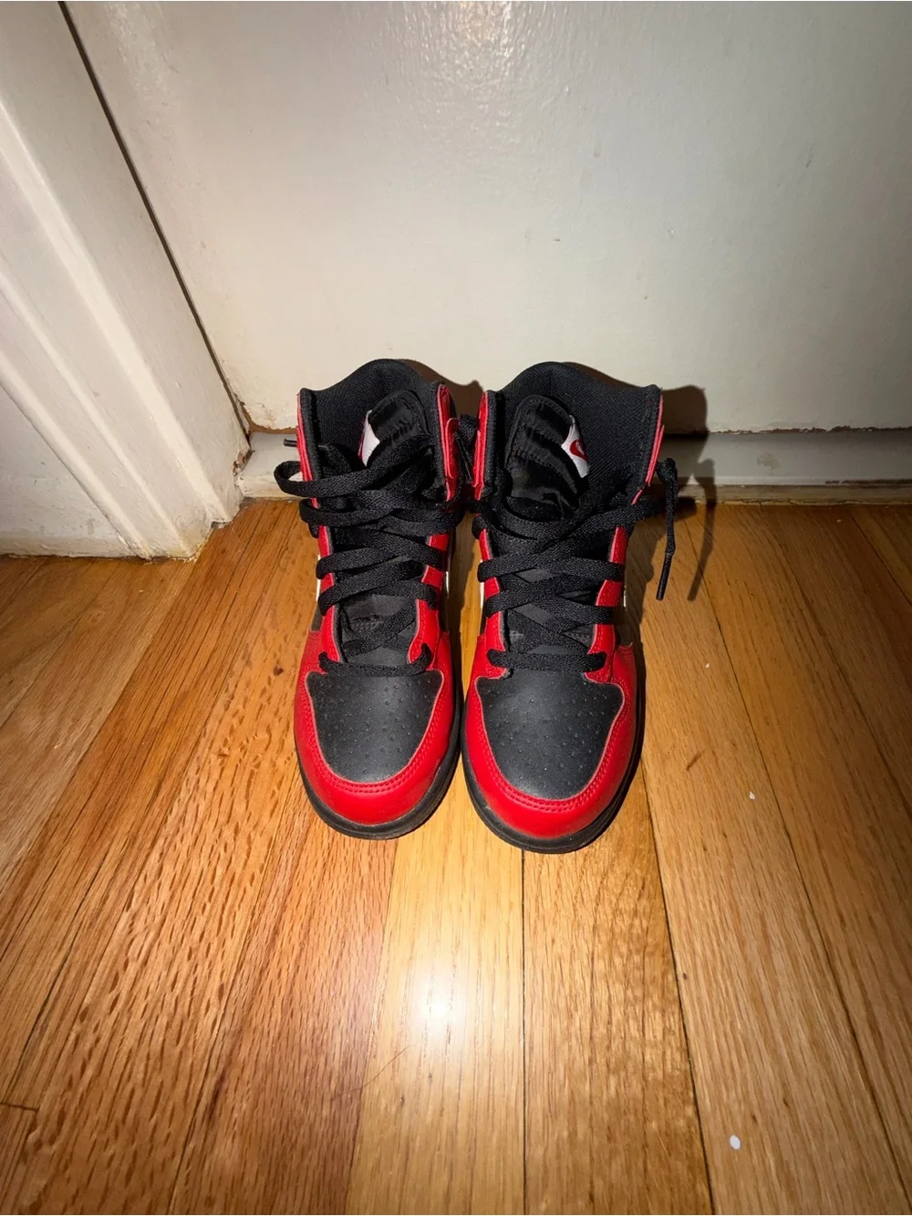 Nike Kids Black and Red High-Top Sneakers
